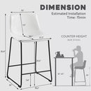 Waleaf Bar Stools Set of 2,Counter Height Bar Stools with Back