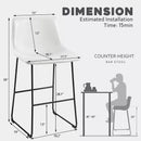 Waleaf Bar Stools Set of 2,Counter Height Bar Stools with Back