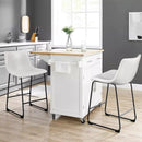 Waleaf Bar Stools Set of 2,Counter Height Bar Stools with Back