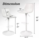 Waleaf Height-Adjustable Swivel Armless Bar Stools, 350 LBS, Set of 2 