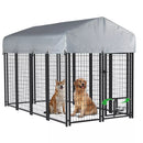 LEMBERI 8x4x4 Outside Dog Kennel with Roof for Large Dogs