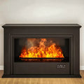 Waleaf 27 inch Water Vapor Fireplace with Mantel, 3D Realistic Mist Flame Fireplace with Water Control and Remote Control, Self-Cleaning, Fireplace Humidifier for Home Decor, White