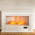 Waleaf 27 inch Water Vapor Fireplace with Mantel, 3D Realistic Mist Flame Fireplace with Water Control and Remote Control, Self-Cleaning, Fireplace Humidifier for Home Decor, White