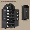 Arched Cabinet, 71" Tall Arched Kitchen Pantry Storage Cabinet with Doors, Modern Fluted Kitchen Storage Cabinet with Adjustable Shelves, Black Cupboard for Kitchen, Dining Room, Bathroom