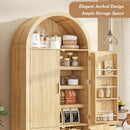 Arched Cabinet, 71" Tall Arched Kitchen Pantry Storage Cabinet with Doors, Modern Fluted Kitchen Storage Cabinet with Adjustable Shelves, Black Cupboard for Kitchen, Dining Room, Bathroom