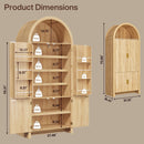 Arched Cabinet, 71" Tall Arched Kitchen Pantry Storage Cabinet with Doors, Modern Fluted Kitchen Storage Cabinet with Adjustable Shelves, Black Cupboard for Kitchen, Dining Room, Bathroom