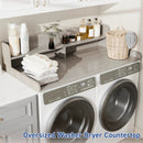 Waleaf 2-Tier Modern Washer Dryer Countertop with Shelf, 54" Laundry Topper for Folding & Storage, Universal Fit
