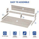 Waleaf 2-Tier Modern Washer Dryer Countertop with Shelf, 54" Laundry Topper for Folding & Storage, Universal Fit