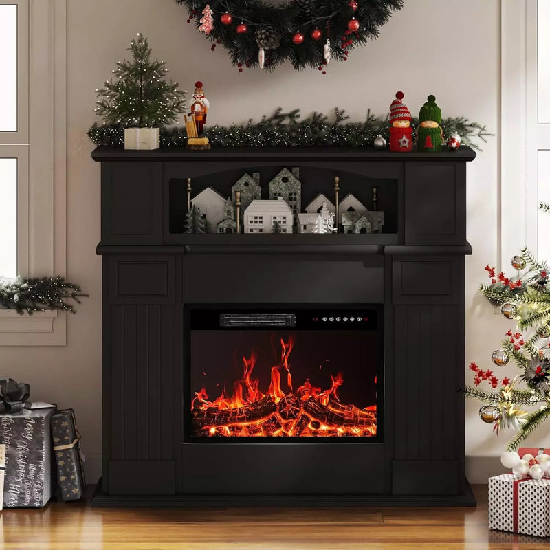 BOSSIN 43" Electric Fireplace with Mantel, 23 inch Electric Fireplace Insert