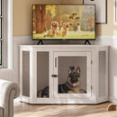 Bossin 44"Corner Dog Crate Furniture，Wooden Dog Kennel Indoor Furniture，Decorative Dog Crate, Dog Kennel TV Stand End Table for Small to Large Dogs