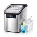 BOSSIN 44lbs/24H Nugget Ice Maker Countertop with 24H Timer, 13-Level Adjustable Chewable Pellet Ice Machine with Self-Cleaning, Stainless Steel