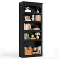 BOSSIN 5-Tier Arched Bookcase, Modern 70" Tall Wooden Bookcase with Fixed Shelves, Floor Standing Open Display Storage Cabinet for Living Room, Home Office, Bedroom