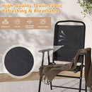 BOSSIN 6 Piece Patio Dining Set with Umbrella,Glass Table and 4 Folding Chair for Lawn,Backyard and Garden