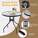 BOSSIN 6 Piece Patio Dining Set with Umbrella,Glass Table and 4 Folding Chair for Lawn,Backyard and Garden