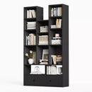 BOSSIN 65" Fireplace Bookcase with Drawers, 36" Electric Fireplace Insert, Open Display Bookshelf with 11 Storage Cubes, Modern Cabinet Organizer for Living Room, Library, Home Office
