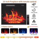 Bossin 70" Fireplace TV Stand with Sliding Doors, Mid-Century Modern Entertainment Center with Electric Fireplace & Storage, Oak