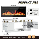 BOSSIN 70 Inches Fireplace TV Stand for TVs up to 80 Inches Console with 36'' Electric Fireplace
