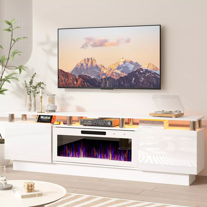 BOSSIN 70 Inches Fireplace TV Stand for TVs up to 80 Inches Console with 36'' Electric Fireplace