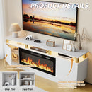 BOSSIN 70 Inches Fireplace TV Stand for TVs up to 80 Inches Console with 36'' Electric Fireplace