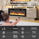 BOSSIN 70 Inches Fireplace TV Stand for TVs up to 80 Inches Console with 36'' Electric Fireplace