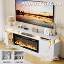 BOSSIN 70 Inches Fireplace TV Stand for TVs up to 80 Inches Console with 36'' Electric Fireplace