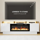 BOSSIN 70 Inches Fireplace TV Stand for TVs up to 80 Inches Console with 36'' Electric Fireplace