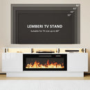 BOSSIN 70 Inches Fireplace TV Stand for TVs up to 80 Inches Console with 36'' Electric Fireplace