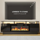 BOSSIN 70 Inches Fireplace TV Stand for TVs up to 80 Inches Console with 36'' Electric Fireplace