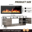 BOSSIN 70 Inches Fireplace TV Stand for TVs up to 80 Inches Console with 36'' Electric Fireplace