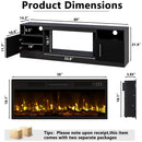 BOSSIN 70 inches Fireplace TV Stand with 36 inch Fireplace Up to 80" TVs