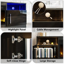 BOSSIN 70 inches Fireplace TV Stand with 36 inch Fireplace Up to 80" TVs