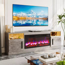 BOSSIN 70 inches Fireplace TV Stand with 36 inch Fireplace Up to 80" TVs