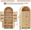 BOSSIN 71" Arched Kitchen Pantry Cabinet, Tall Arched Fluted Storage Cabinet Pantry with Doors and Adjustable Shelves, Modern Natural Wood Cupboard Organizer for Kitchen, Dining Room, Living Room