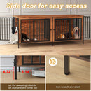BOSSIN 78inch Dog Crate Furniture for 2 Dogs, Large Double Dog Cage Furniture with Divider, Wooden Indoor Dog Kennel for Medium Large Dogs