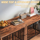 BOSSIN 78inch Dog Crate Furniture for 2 Dogs, Large Double Dog Cage Furniture with Divider, Wooden Indoor Dog Kennel for Medium Large Dogs
