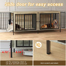 BOSSIN 78inch Dog Crate Furniture for 2 Dogs, Large Double Dog Cage Furniture with Divider, Wooden Indoor Dog Kennel for Medium Large Dogs