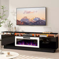 BOSSIN 80 Inches Fireplace TV Stand for TVs up to 80 Inches Console with 36'' Electric Fireplace