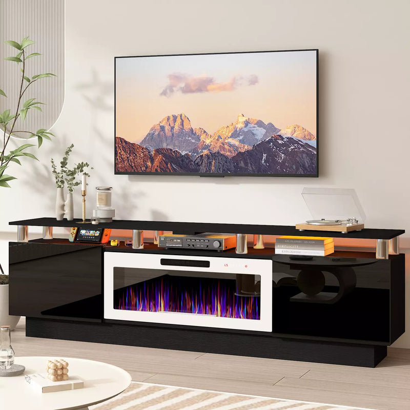 BOSSIN 80 Inches Fireplace TV Stand for TVs up to 80 Inches Console with 36'' Electric Fireplace