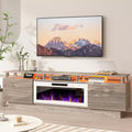 BOSSIN 80 Inches Fireplace TV Stand for TVs up to 80 Inches Console with 36'' Electric Fireplace