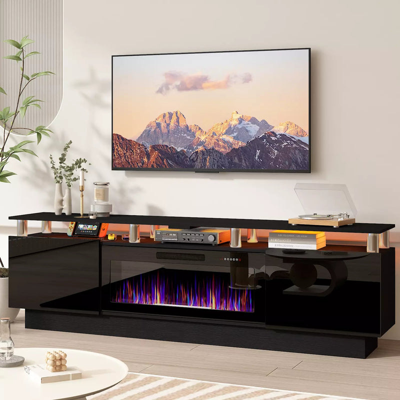 BOSSIN 80 Inches Fireplace TV Stand for TVs up to 80 Inches Console with 36'' Electric Fireplace
