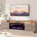 BOSSIN 80 Inches Fireplace TV Stand for TVs up to 80 Inches Console with 36'' Electric Fireplace