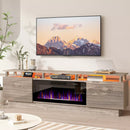 BOSSIN 80 Inches Fireplace TV Stand for TVs up to 80 Inches Console with 36'' Electric Fireplace
