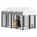 Waleaf 8x4x4 FT Heavy Duty Large Dog Kennel for Large Dogs,Dog Kennel Outside Playpen with Two Bowls & Secure Lock