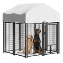 Waleaf 8x4x4 FT Heavy Duty Large Dog Kennel for Large Dogs,Dog Kennel Outside Playpen with Two Bowls & Secure Lock
