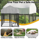 Waleaf 8x4x4 FT Heavy Duty Large Dog Kennel for Large Dogs,Dog Kennel Outside Playpen with Two Bowls & Secure Lock