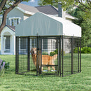 Waleaf 8x4x4 FT Heavy Duty Large Dog Kennel for Large Dogs,Dog Kennel Outside Playpen with Two Bowls & Secure Lock