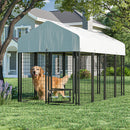 Waleaf 8x4x4 FT Heavy Duty Large Dog Kennel for Large Dogs,Dog Kennel Outside Playpen with Two Bowls & Secure Lock