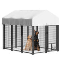 Waleaf 8x4x4 FT Heavy Duty Large Dog Kennel for Large Dogs,Dog Kennel Outside Playpen with Two Bowls & Secure Lock