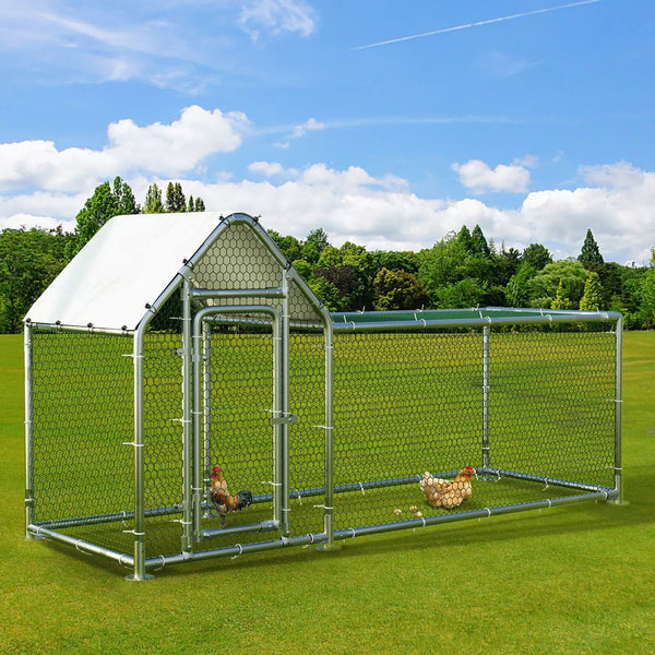 BOSSIN Bold Chicken Coop Run Large Metal Chicken Pen Outdoor