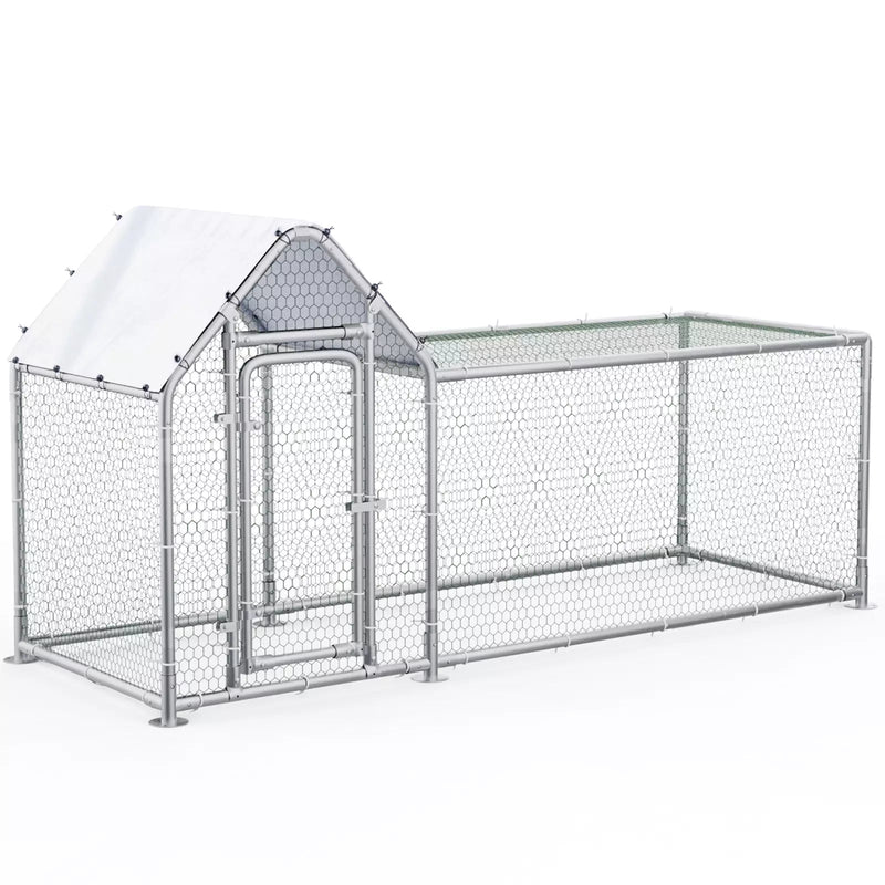 BOSSIN Bold Chicken Coop Run Large Metal Chicken Pen Outdoor